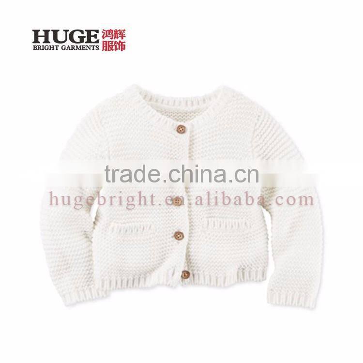 Button Closure At Front Fashionable Children Sweaters