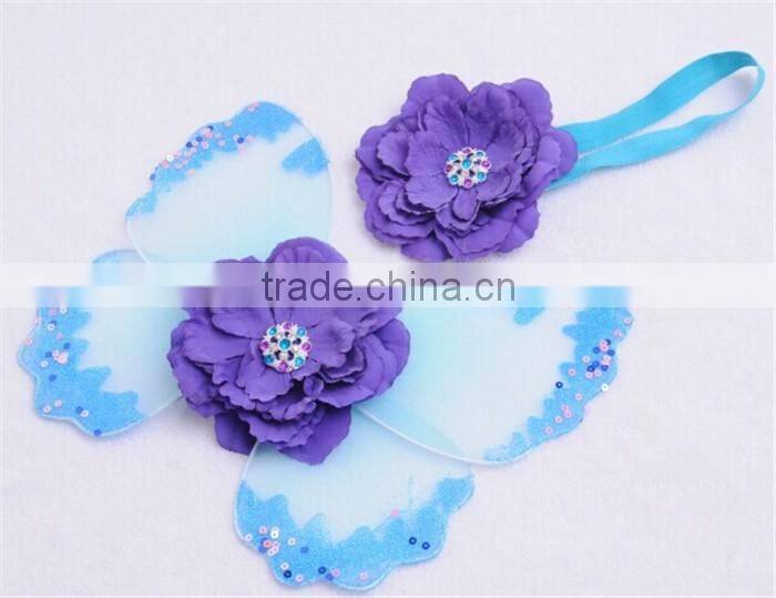25x 20 cm unique design healthy material fit on baby decorative butterfly wings & headband baby photography props