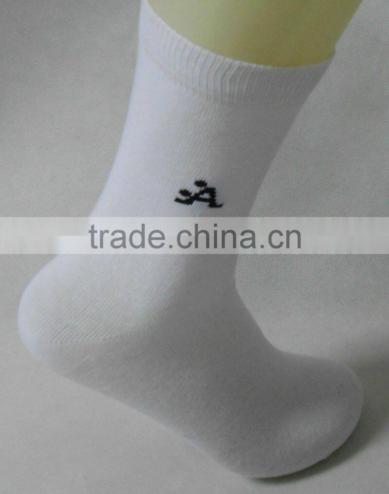 high quality 100% cotton white socks with logo