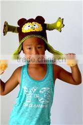 Custom adult animal crocheted winter cat ear knitted hat