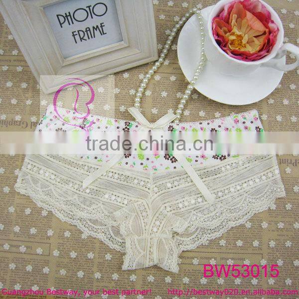 Sexy women pink lace underwear model