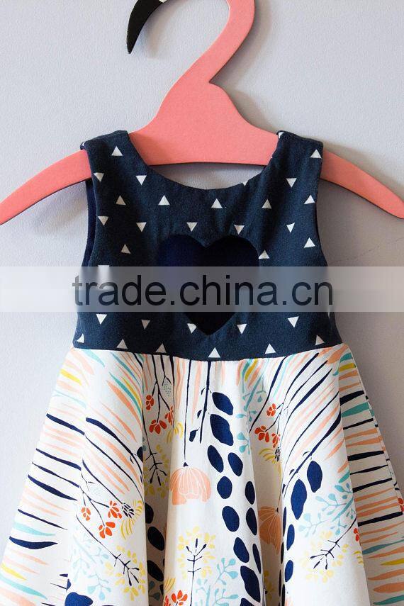 2017 New Arrival 100% Cotton Woven Printed Floral Kid Girls' Dress