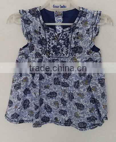 2016 baby girls printed and embroidered dress for summer