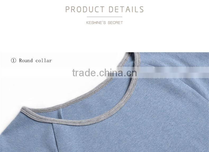 European and American style ladies pajamas sets outwear 100% cotton full sleeve round collar loose leisurewear suit