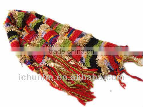 popular lovely girl winter knitted acrylic scarf factory in knit town