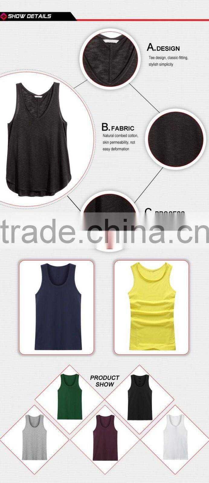 Best Selling Low Price Stringer Tank Top Wholesale Plain White Tank Top