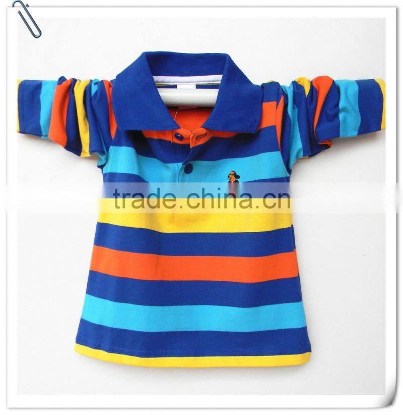 kids clothes long sleeve polo shirt high quality cotton fashion stripe kids polo shirt for children