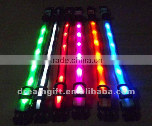 2013.2014 new style second style flashing Led Dog Collar 6 pcs LED light new LED items