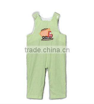 Green Gingham Appliqued Dump Truck Baby Boy John Johns