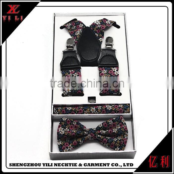 Portable new design cheap men gifts suspender bowtie