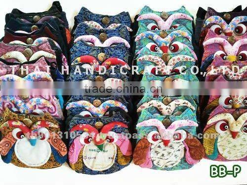 Thai Handmade shoulder bag Patchwork Fabric OWL
