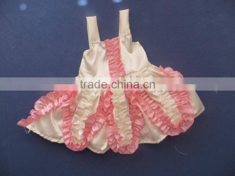 QL-78 party wear condole belt ruffle kids party dress fashion 2016