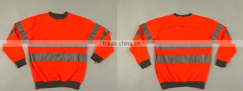 Polyester inner brush fleece jacket safety sweatshirt meet EN ISO20471