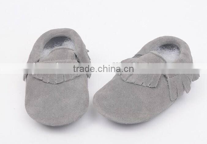High quality suede leather moccains for baby, prewalk leather moccains