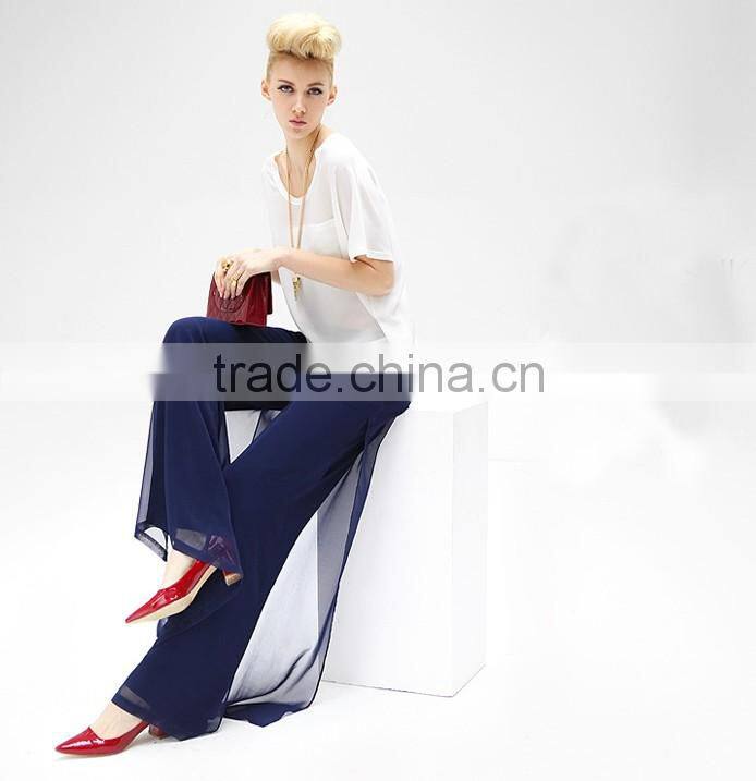 Summer New design Women chiffon trousers, Ol office formal shirt trousers for girls.