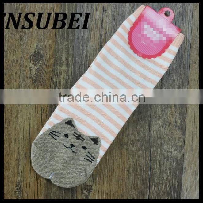 Cute teen girls socks 3D cat socks strip socks