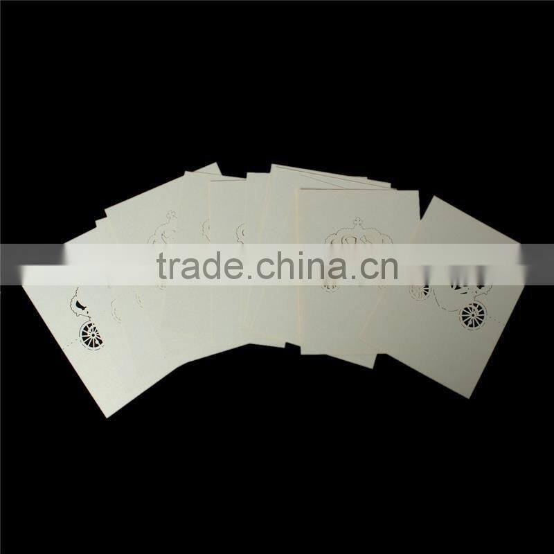 Paper Wedding Party Name Place Cards Crown Hollow Beige