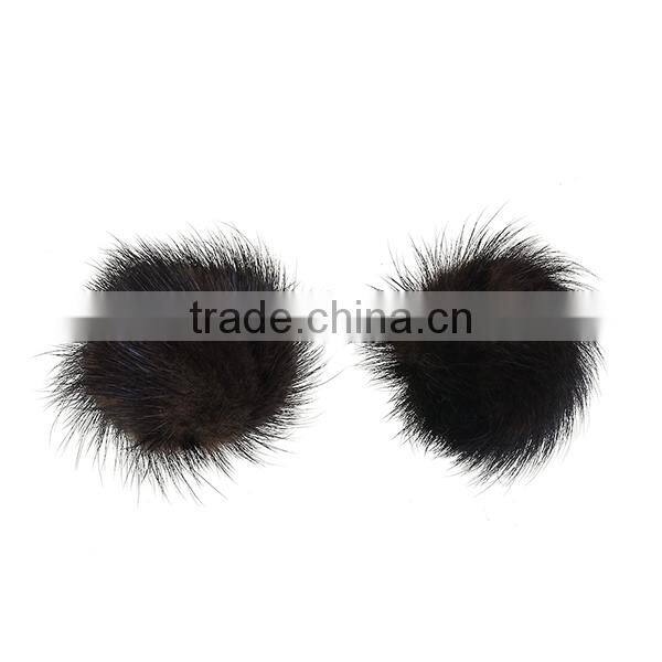Wholesale Party Supplies Sable Dark Coffee Colorful Mink Fur Pom For DIY