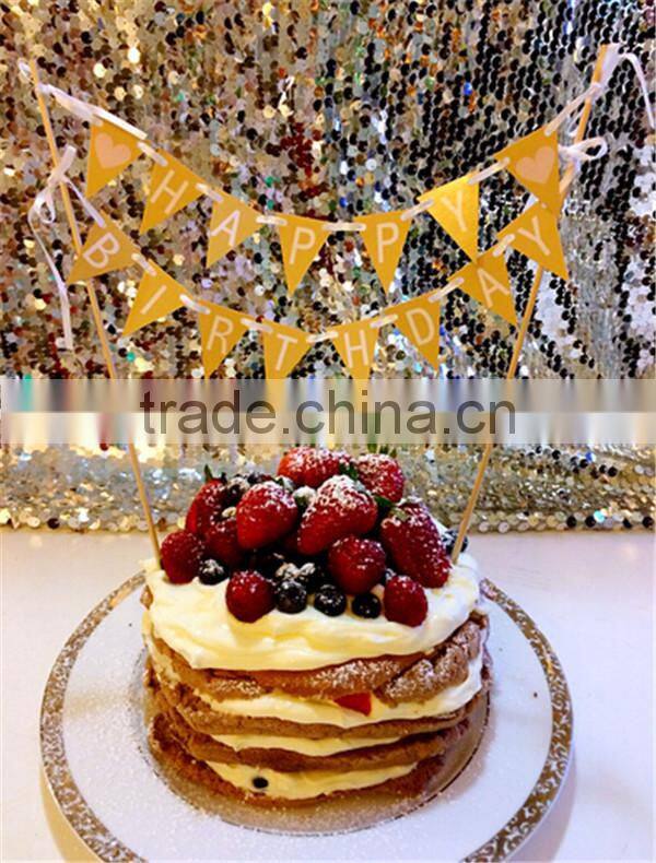 Vintage Cake Topper Cake Flags Baner/Bunting Engaged, Happy Birthday, Just Married