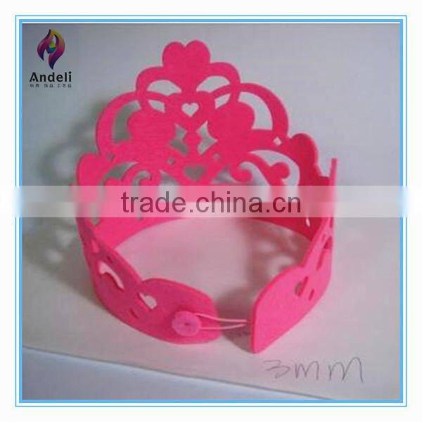 custom cheap small polyester felt children princess crown