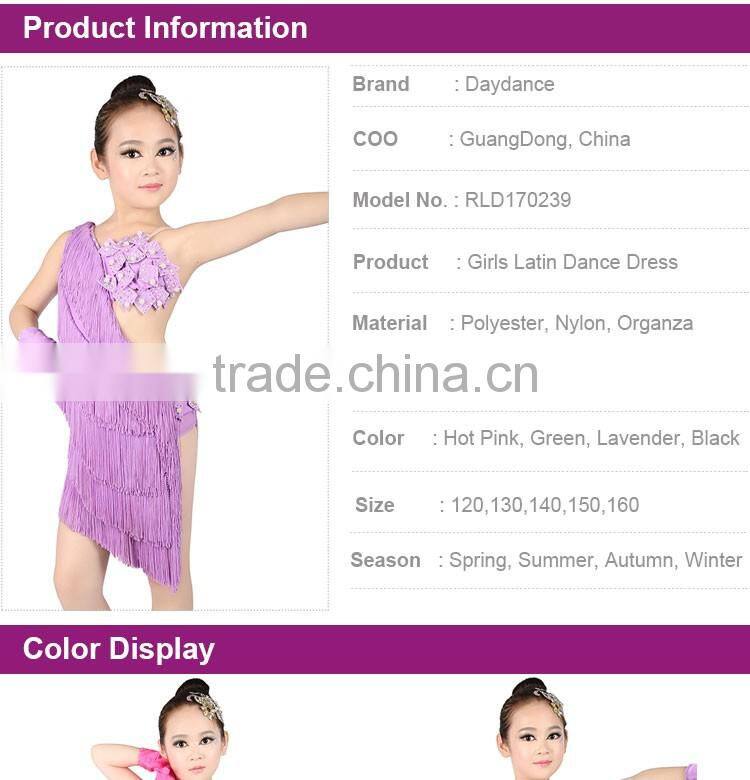 2017 New Teen Girls Ballroom Latin Salsa Competition Dress Fringed Dance Dress