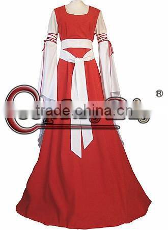 Red Medieval Victorian Ball Gown Dress Costume Marie Antoinette Dress Halloween Cosplay Costume