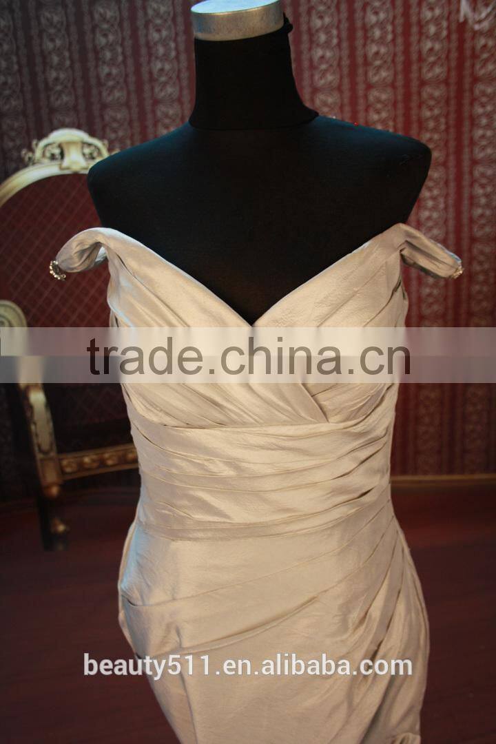 IN STOCK Off-The-Shoulder party dress women's Capped sleeve prom dress SE106