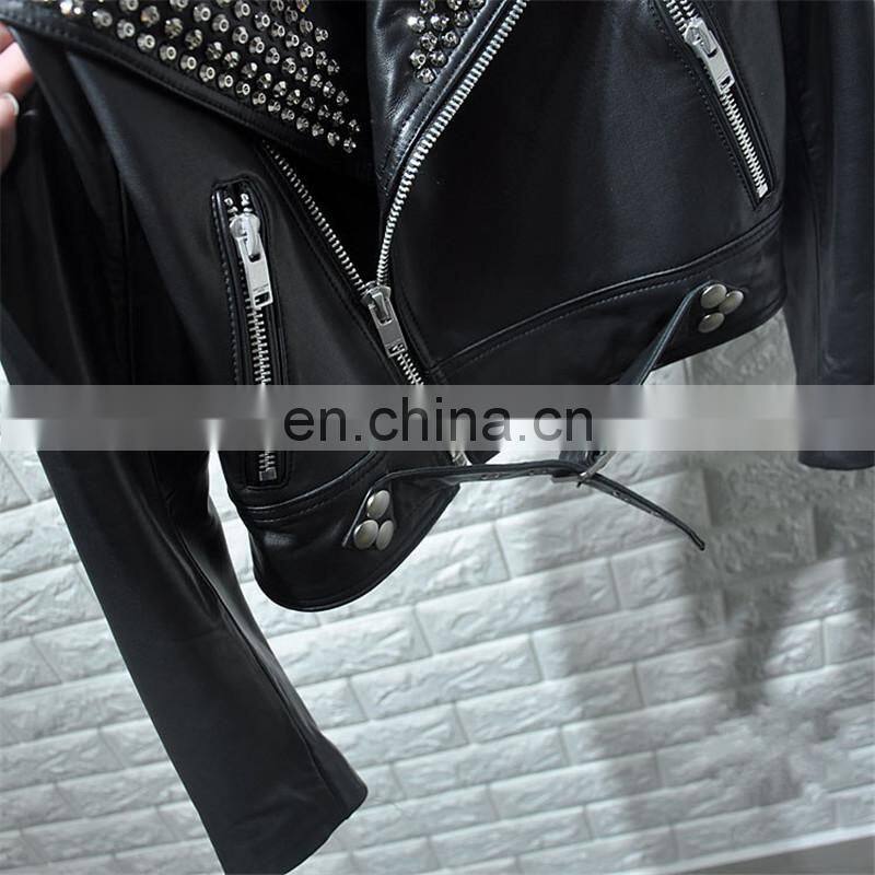 Wholesale Real Leather Jacket High End Fashion Women Harley Leather Jacket Italy Leather Jackets