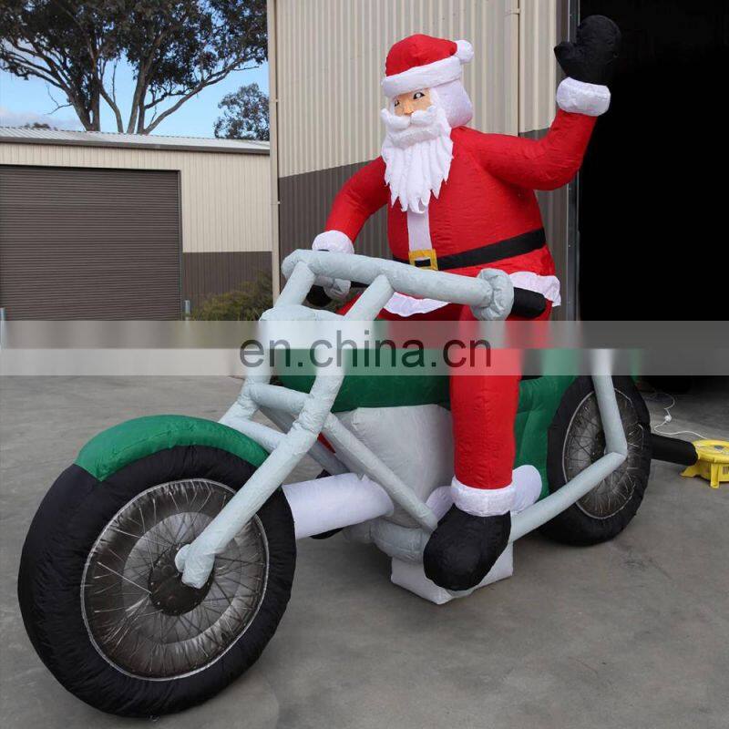 inflatable christmas santa clause on a motorcycle for sale