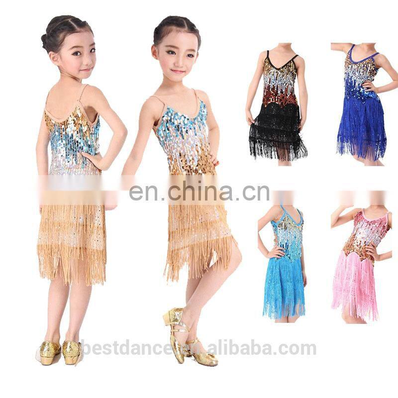 BestDance children latin ballroom dance dress girls latin dancewear costumes OEM