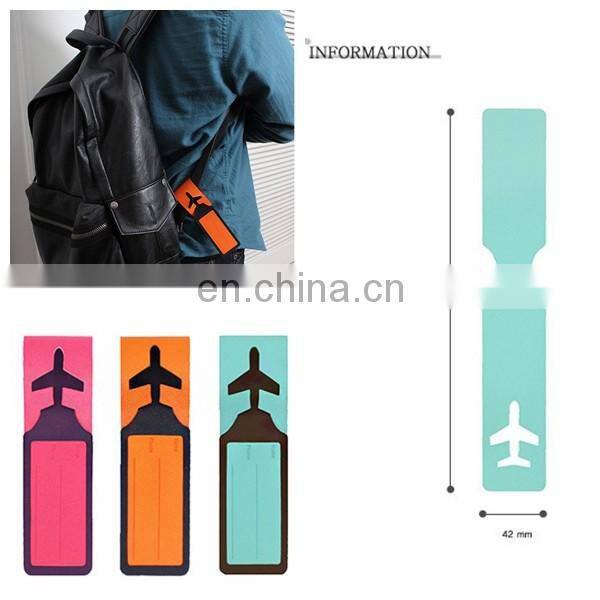 Custom made wholesale leather tag airplane shaped luggage tag