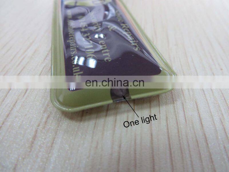 2016 new design led light strip holder keychain with two sides logo