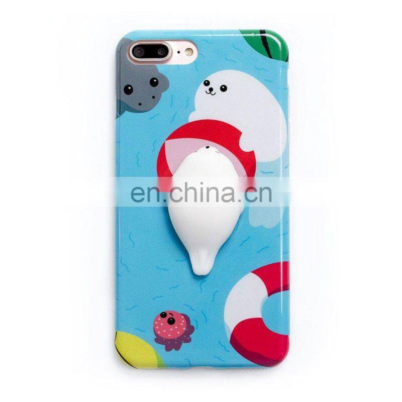 Factory Price Wholesale Custom 3D Soft TPR Squishy Phone Cases for iPhone 7
