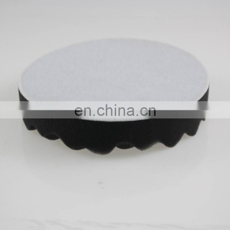 custom 3/4/5/6/7/8 inch self adhesive car wax polishing flat or wave sponge polishing pad buffing wheel