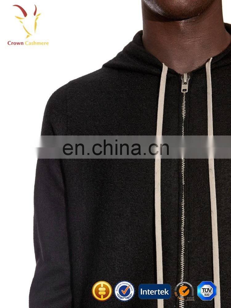 Men's zipper knitting pattern hooded cardigan Sweater