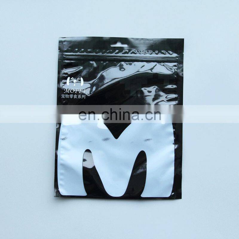 manufacturer clear bag pet self-supporting plastic bag perforated zipper wholesale custom printing dog food bag