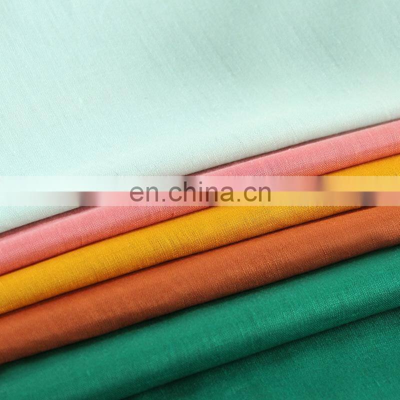 in stock plain dyed woven fabric shirt trousers clothing pure linen fabric