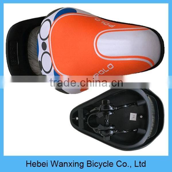 Custom colorful road bike saddle / leather and steel bicycle saddle for kids