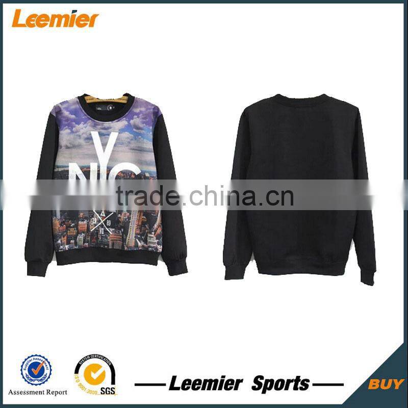 OEM service all over digital printing custom design sublimation crew neck sweatshirt