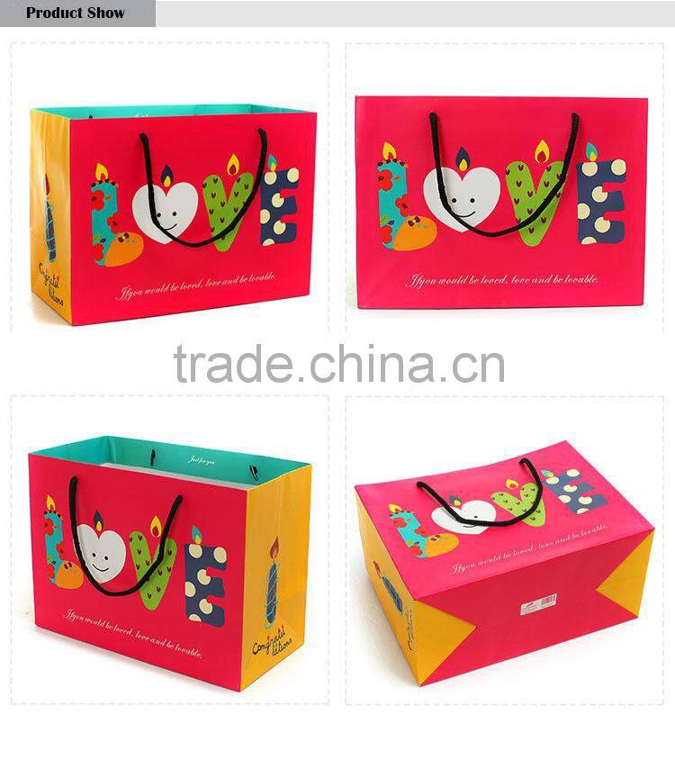 lovely red candle pattern big paper household bag/grocery bag/shopping bag/birthday gift bag
