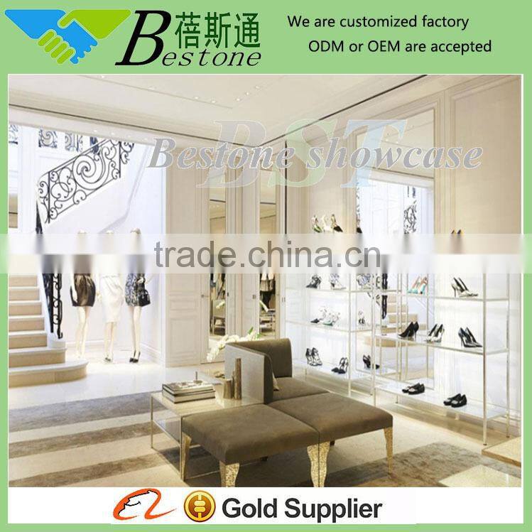 Stainless steel metal cabinet display furniture for shoe store