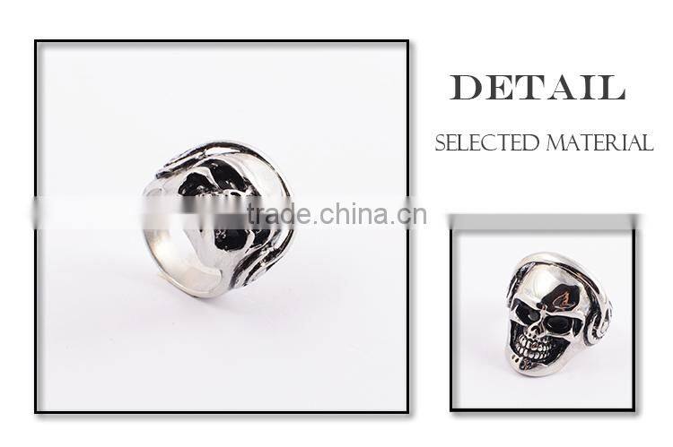 Cheap wholesale men silver stainless steel cheap biker rings