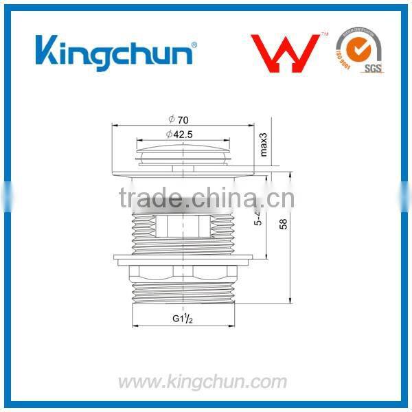 Chrome Polished Pop Up Waste Drain with Overflow for Bathroom Basin Sink Faucets