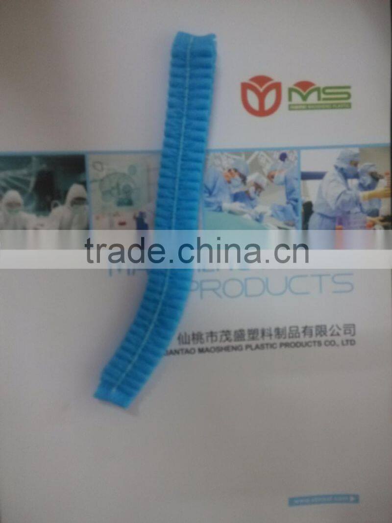 disposable non woven hairnets single elastic blue 10gsm PP