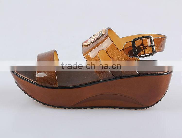 QIZHAN new The fashion leisure female sandals Platform Shoes Crystal Sandals Transparent Jelly Sandals