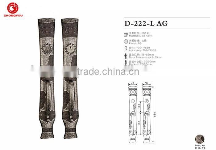 zinc alloy door handle available for all kinds of room door D-222-L AG