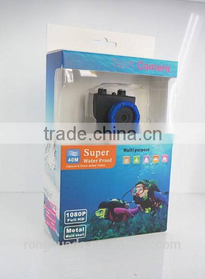 Waterproof 1080P Full HD Sports Action Camera with 1500mah Built-in Battery, 2" HD Display
