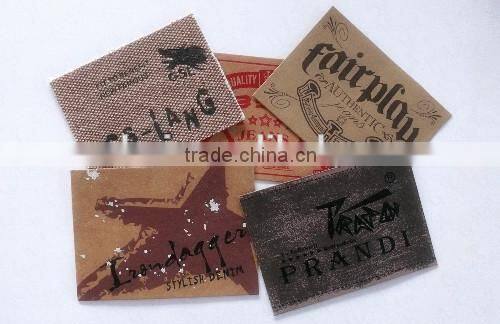custom and design good quality brown real leather patch in dongguan with factory price