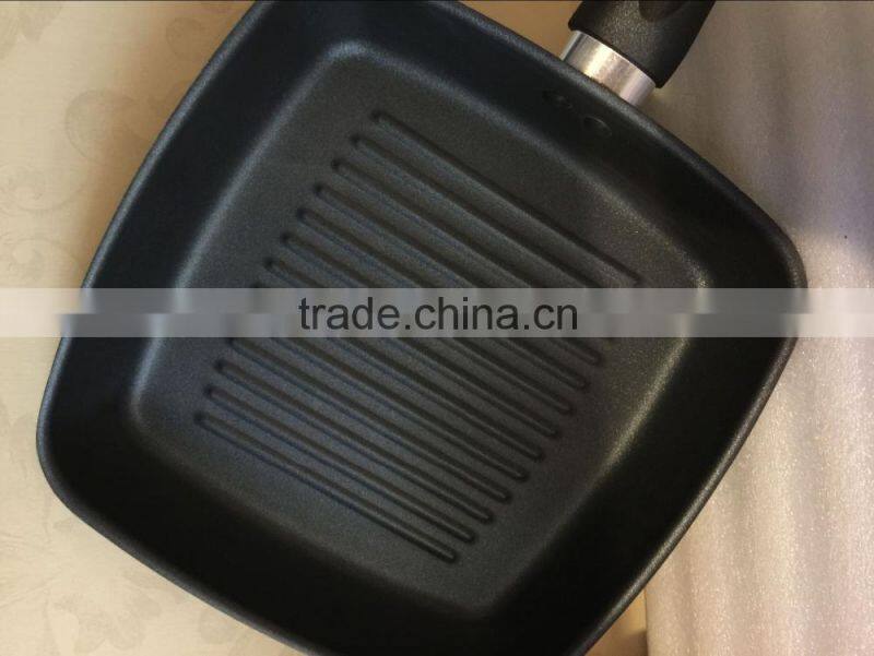 Cheap price Aluminum Non-stick Mini Pans Black color Grill Pans Square Pan cookware with bakelite handle