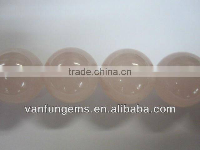 16 inch natural rose quartz round bead